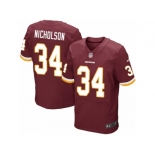 Men's Nike Washington Redskins #34 Montae Nicholson Elite Burgundy Red Team Color NFL Jersey