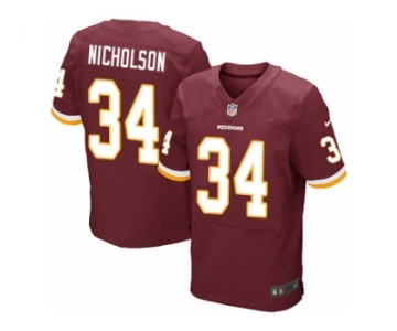 Men's Nike Washington Redskins #34 Montae Nicholson Elite Burgundy Red Team Color NFL Jersey