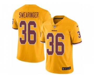 Men's Nike Washington Redskins #36 D.J. Swearinger Elite Gold Rush NFL Jersey