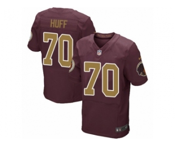 Men's Nike Washington Redskins #70 Sam Huff Elite Burgundy Red Gold Number Alternate 80TH Anniversary NFL Jersey