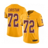 Men's Nike Washington Redskins #72 Geron Christian Elite Gold Rush Vapor Untouchable NFL Jersey