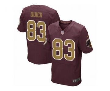 Men's Nike Washington Redskins #83 Brian Quick Elite Burgundy Red Gold Number Alternate 80TH Anniversary NFL Jersey