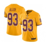 Men's Nike Washington Redskins #93 Jonathan Allen Elite Gold Rush Vapor Untouchable NFL Jersey