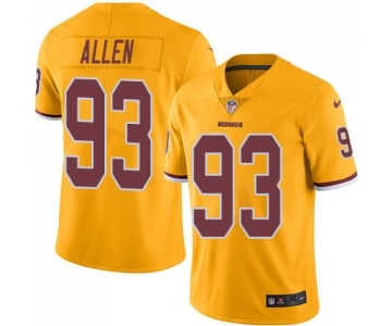 Men's Nike Washington Redskins #93 Jonathan Allen Elite Gold Rush Vapor Untouchable NFL Jersey