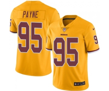 Men's Nike Washington Redskins #95 Da'Ron Payne Elite Gold Rush Vapor Untouchable NFL Jersey