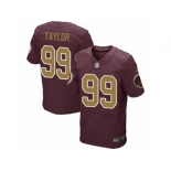 Men's Nike Washington Redskins #99 Phil Taylor Elite Burgundy Red Gold Number Alternate 80TH Anniversary NFL Jersey