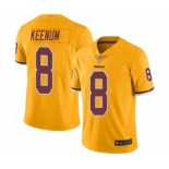 Men's Washington Redskins #8 Case Keenum Elite Gold Rush Vapor Untouchable Football Jersey