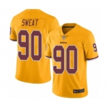 Men's Washington Redskins #90 Montez Sweat Elite Gold Rush Vapor Untouchable Football Jersey