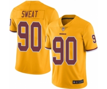 Men's Washington Redskins #90 Montez Sweat Elite Gold Rush Vapor Untouchable Football Jersey