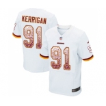 Men's Washington Redskins #91 Ryan Kerrigan Elite White Road Drift Fashion Football Jersey