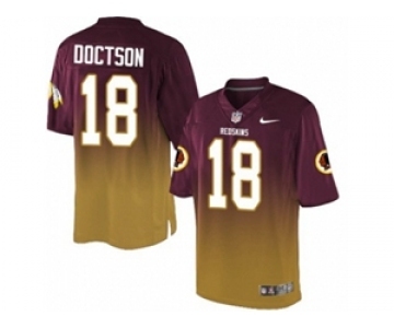 Nike Washington Redskins #18 Josh Doctson Burgundy Red Gold Men's Stitched NFL Elite Fadeaway Fashion Jersey