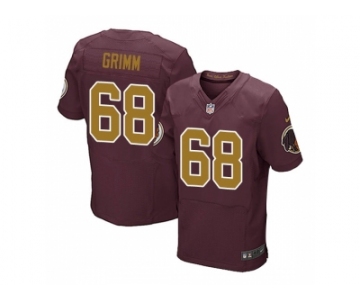 Nike Washington Redskins #68 Russ Grimm Burgundy Red Gold Number Alternate 80TH Anniversary Elite Jersey