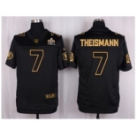 Nike Washington Redskins #7 Joe Theismann Black Pro Line Gold Collection Jersey(Elite)