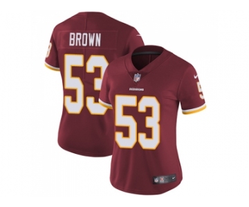 Women Nike Washington Redskins #53 Zach Brown Burgundy Red Team Color Stitched NFL Vapor Untouchable Limited Jersey