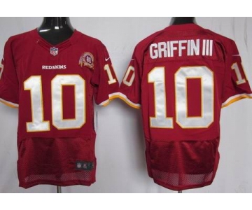 nike nfl jerseys washington redskins #10 griffin iii red[Elite 80th patch]