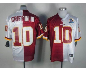 nike nfl jerseys washington redskins #10 griffiniii white-red[Elite split 50th Patch]