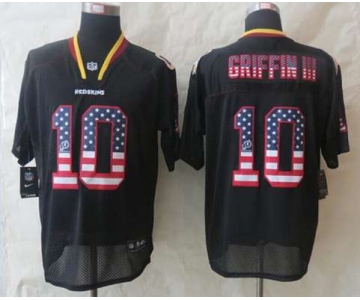 nike nfl jerseys washington redskins #10 robert griffin iii black[Elite USA flag fashion]