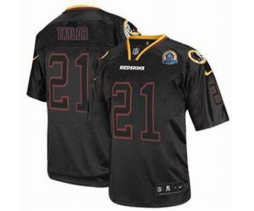 nike nfl jerseys washington redskins #21 taylor black[Elite lights out 50th Patch]