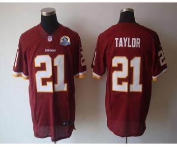 nike nfl jerseys washington redskins #21 taylor red[Elite 50th Patch]