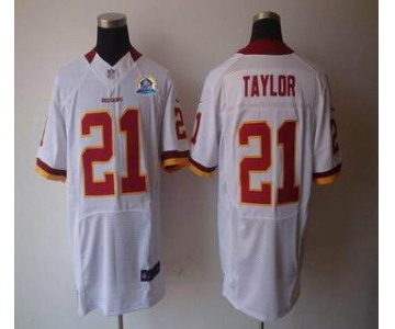 nike nfl jerseys washington redskins #21 taylor white[Elite 50th Patch]