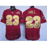 nike nfl jerseys washington redskins #23 hall red[Elite 80th m&n gold number]