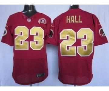 nike nfl jerseys washington redskins #23 hall red[Elite 80th m&n gold number]