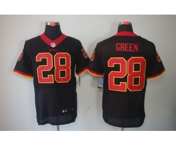 nike nfl jerseys washington redskins #28 green black[Elite]