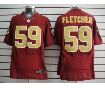 nike nfl jerseys washington redskins #59 fletcher red(Elite 80 anniversary)