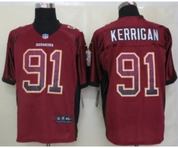 nike nfl jerseys washington redskins #91 kerrigan burgundy red[Elite drift fashion]