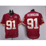 nike nfl jerseys washington redskins #91 kerrigan red(80 anniversary patch)