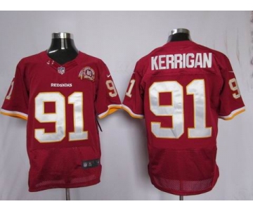 nike nfl jerseys washington redskins #91 kerrigan red(80 anniversary patch)