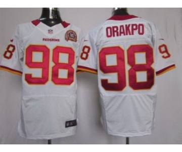 nike nfl jerseys washington redskins #98 orakpo white [Elite 80 anniversary patch]