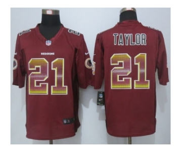 2015 New Nike Washington Red Skins #21 Taylor Red Strobe Jerseys[Limited]