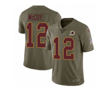 Men Nike Washington Redskins #12 Colt McCoy Limited Olive 2017 Salute to Service NFL Jersey