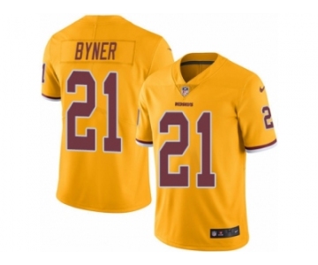 Men Nike Washington Redskins #21 Earnest Byner Limited Gold Rush Vapor Untouchable NFL Jersey