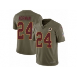 Men Nike Washington Redskins #24 Josh Norman Limited Olive 2017 Salute to Service NFL Jersey