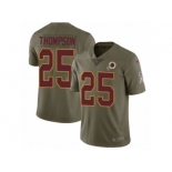 Men Nike Washington Redskins #25 Chris Thompson Limited Olive 2017 Salute to Service NFL Jersey