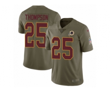 Men Nike Washington Redskins #25 Chris Thompson Limited Olive 2017 Salute to Service NFL Jersey