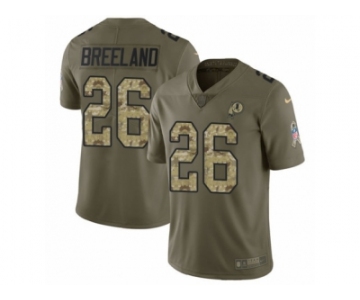 Men Nike Washington Redskins #26 Bashaud Breeland Limited Olive Camo 2017 Salute to Service NFL Jersey