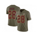 Men Nike Washington Redskins #28 Darrell Green Limited Olive 2017 Salute to Service NFL Jersey