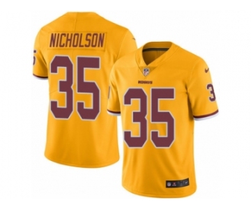 Men Nike Washington Redskins #35 Montae Nicholson Limited Gold Rush Vapor Untouchable NFL Jersey