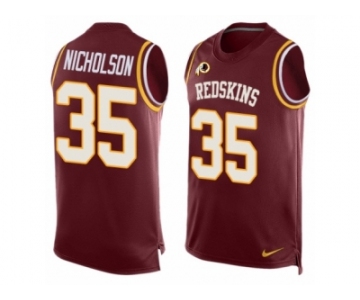 Men Nike Washington Redskins #35 Montae Nicholson Limited Red Player Name & Number Tank Top NFL Jersey