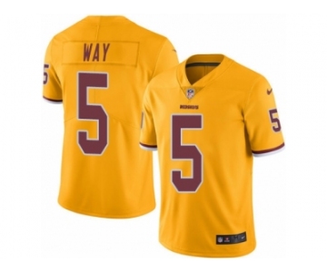 Men Nike Washington Redskins #5 Tress Way Limited Gold Rush Vapor Untouchable NFL Jersey