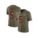 Men Nike Washington Redskins #5 Tress Way Limited Olive 2017 Salute to Service NFL Jersey