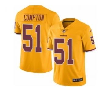 Men Nike Washington Redskins #51 Will Compton Limited Gold Rush Vapor Untouchable NFL Jersey