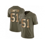 Men Nike Washington Redskins #51 Will Compton Limited Olive Gold 2017 Salute to Service NFL Jersey