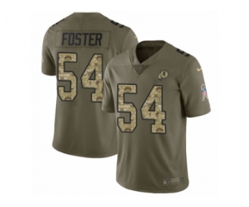 Men Nike Washington Redskins #54 Mason Foster Limited Olive Camo 2017 Salute to Service NFL Jersey