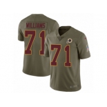 Men Nike Washington Redskins #71 Trent Williams Limited Olive 2017 Salute to Service NFL Jersey