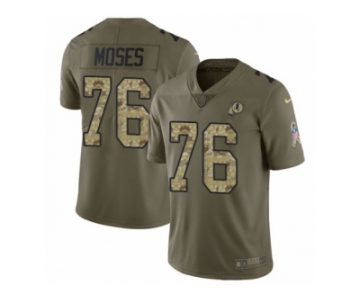 Men Nike Washington Redskins #76 Morgan Moses Limited Olive Camo 2017 Salute to Service NFL Jersey