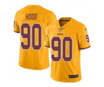 Men Nike Washington Redskins #90 Ziggy Hood Limited Gold Rush Vapor Untouchable NFL Jersey